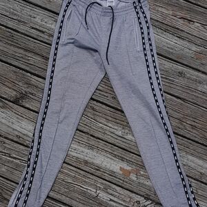 PINK Victoria's Secret Womens Gray Sweatpants with Black Stripe Y2K Small